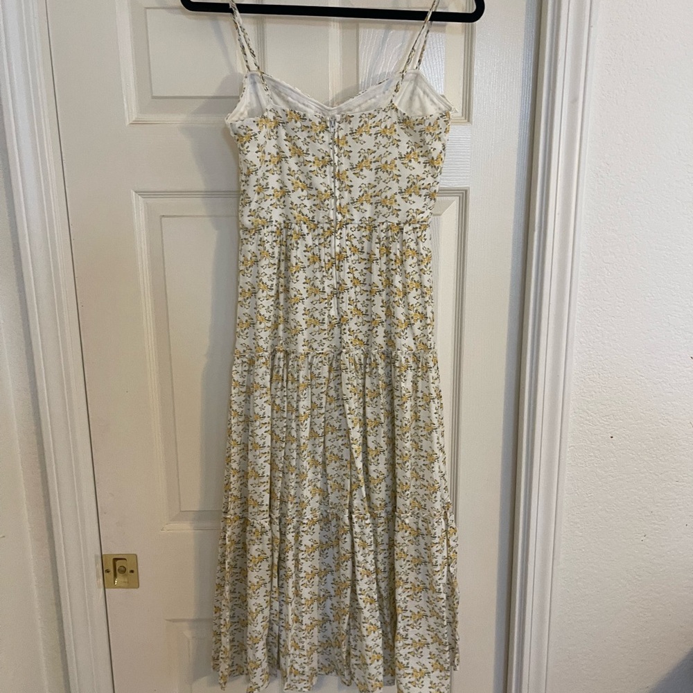 Floral White and Yellow Women's Dress - Picture 2 of 2